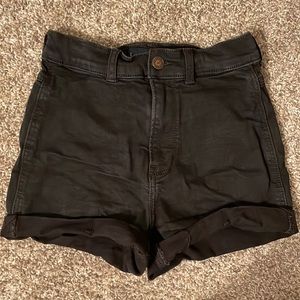 Hollister ultra high rise black jean shorts